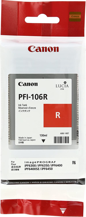 CARTOUCHE JET D'ENCRE CANON PFI-106R ROUGE 130ml