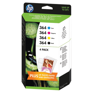 CARTOUCHE JET D'ENCRE HP N°364 MULTIPACK NOIR /CYAN /MAGENTA/YELLOW J3M82 250/300 Pages