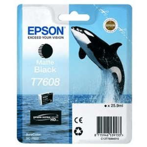 CARTOUCHE JET D'ENCRE EPSON T7608 NOIR MAT 25,9ml