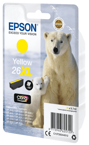 CARTOUCHE JET D'ENCRE EPSON T2633 YELLOW 9.7ml 26XL