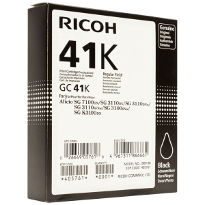 CARTOUCHE JET D'ENCRE RICOH GC41K NOIR POUR SG3110 2500 Pages