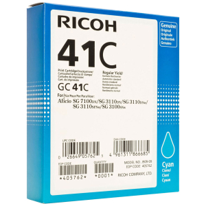 CARTOUCHE JET D'ENCRE RICOH GC41C CYAN pour SG3110 2200 Pages