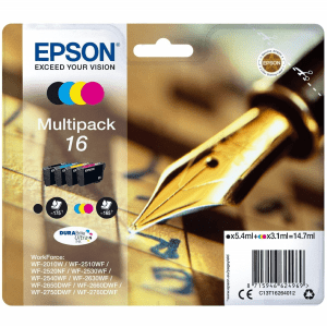 CARTOUCHE JET D'ENCRE EPSON T1621 MULTIPACK BK/C/M/Y 14,7ml