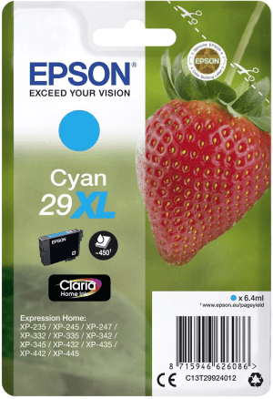 CARTOUCHE JET D'ENCRE EPSON T2992 CYAN pour XP-235 6,4ml 450 Pages 29XL