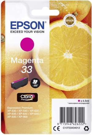 CARTOUCHE JET D'ENCRE EPSON T3343 MAGENTA pour XP 640 4,5ml