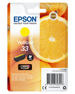 CARTOUCHE JET D'ENCRE EPSON T3344 YELLOW pour XP 640 4,5ml