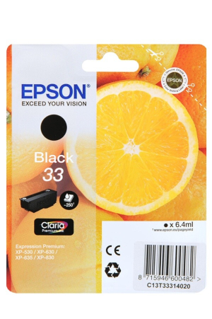 CARTOUCHE JET D'ENCRE EPSON T3331 NOIR pour XP 640 6,4ml