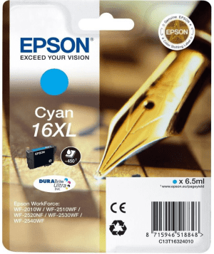 CARTOUCHE JET D'ENCRE EPSON 16XL CYAN 6.5ml 450 Pages