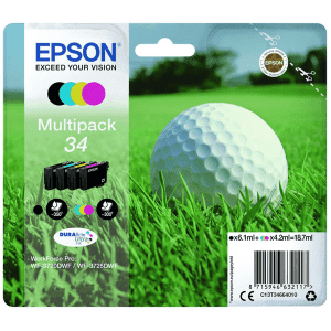 CARTOUCHE JET D'ENCRE EPSON T3466 MULTIPACK NR/C/M/Y POUR WF-3720 DWF, WF-3720, WF-3725 DWF 1x6.1ml + 3x4.2ml