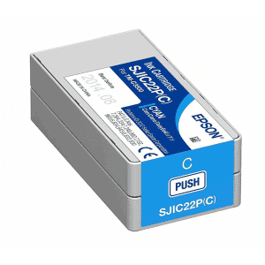 CARTOUCHE JET D'ENCRE EPSON SJIC22P-C CYAN POUR COLORWORKS TM-C3500 32.5ml