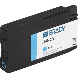 CARTOUCHE JET D'ENCRE BRADY J50-CY CYAN PIGMENTEE POUR BRADYJET J5000 H57xL101.6MM