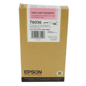 CARTOUCHE JET D'ENCRE EPSON T603600 MAGENTA LIGHT "VIVID" POUR STYLUS PRO 7400/9400/9880 220ml