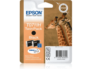 CARTOUCHE JET D'ENCRE EPSON T0711 NOIR MULTIPACK 2X11ml - paquet de 2