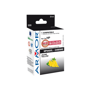 CARTOUCHE JET D'ENCRE COMPATIBLE HP N°940XL YELLOW POUR OFFICEJET PRO 8000, 8000 ENTREPRISE, 8000 SERIES 24ml 1735 Pages ARMOR