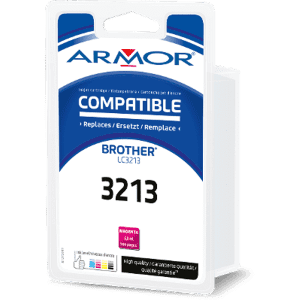 CARTOUCHE JET D'ENCRE COMPATIBLE BROTHER LC-3213M MAGENTA 6.6ml 500 Pages ARMOR