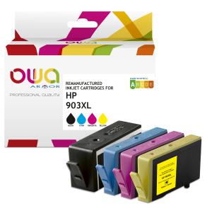 CARTOUCHE JET D'ENCRE COMPATIBLE HP903XL MULTIPACK NOIR/CYAN/MAGENTA/JAUNE 950 Pages + 3x978 Pages ARMOR