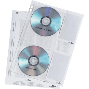POCHETTE PERFOREE 11 TROUS POUR 4 CD/DVD - paquet de 5