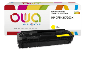 TONER COMPATIBLE HP CF542X JAUNE POUR COLOR LASERJET PRO M254, PRO MFP M280, PRO MFP M281 2500 PAGES ARMOR