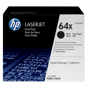 TONER HP CC364XD NOIR pour LJ P4015XD 2x24000 Pages DUAL PACK - boîte de 2