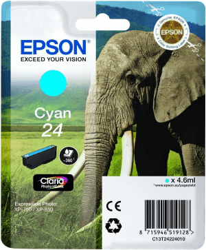 CARTOUCHE JET D'ENCRE EPSON T2422 CYAN pour XP760 4,6ml 360 Pages