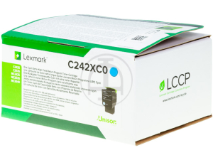 TONER LEXMARK C242XC0 CYAN POUR C2425, C2535, MC2425, MC2535, MC2640 3500 Pages