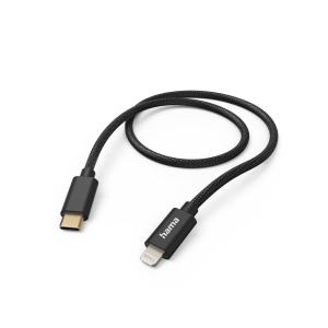 CABLE DE CONNEXION NYLON COMPATIBLE IPHONE 1.5M NOIR