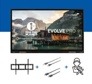 ECRAN TACTILE EVOLVE PRO 86" 4K AVEC INSTALLATION MURALE NOIR LEGAMASTER