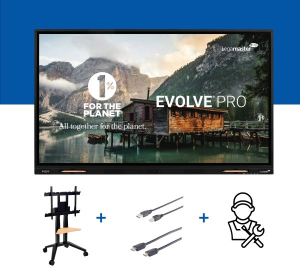 ECRAN TACTILE EVOLVE PRO 75" 4K AVEC INSTALLATION SUR SUPPORT MOBILE NOIR LEGAMASTER