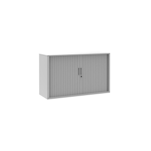 Réhausse d'armoire à rideaux H. 42,6 x L. 120 x P. 43 cm - corps gris - rideaux gris