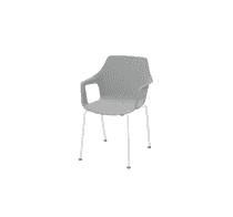 FAUTEUIL GELATI POLYPROPYLENE AVEC ACCOUDOIR GRIS PIETEMENT BLANC - lot de 4