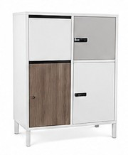 CAMILLE STRUCTURE 6 MULTICASES MELAMINE BLANC L80.7xH112.3 cm.