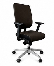 FAUTEUIL SEDUS SWING UP DOSSIER BRUN PIETEMENT ALUMINIUM A ROULETTES