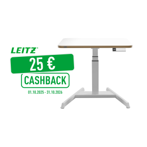 PETIT BUREAU ELECTRIQUE ASSIS-DEBOUT BLANC LEITZ ERGO