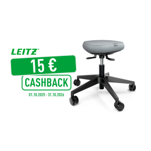 TABOURET ERGONOMIQUE A ROULETTES AVEC SIEGE OSCILLANT LEITZ ERGO GRIS