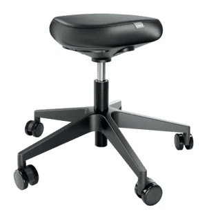 TABOURET ERGONOMIQUE A ROULETTES AVEC SIEGE CONFORTABLE LEITZ ERGO NOIR