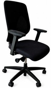SIEGE GIROFLEX 353 ASSISE NOIR DOSSIER RESILLE NOIR PIETEMENT 5 BRANCHES