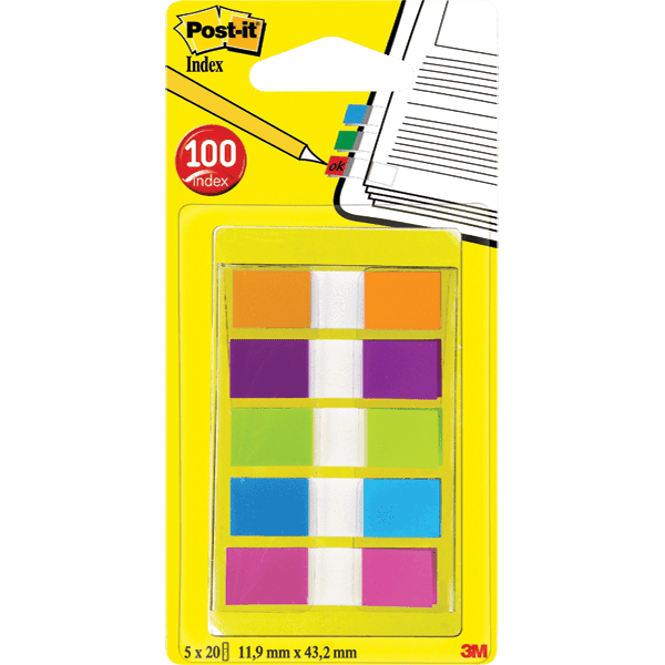 MARQUE-PAGES POST-IT INDEX MINI 5 COULEURS ASSORTIES