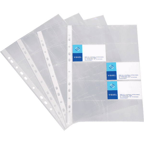 VIQUEL - paquet 10 pochettes perforées transparentes pour classeur