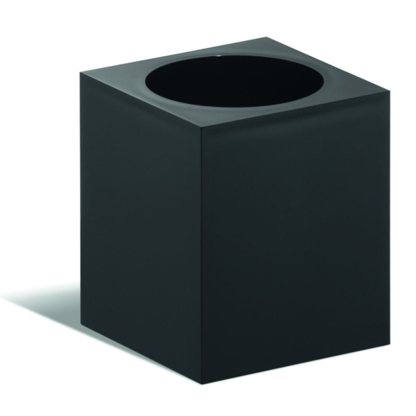 Pot à Crayons En Plastique Noir Design Géométrique | Dimensions 93x75 Mm | Organisation Bureau, école, Maison