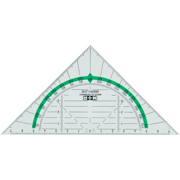 EQUERRE GEOMETRIQUE 16cm GREEN LINE ELLIPTIC VERT