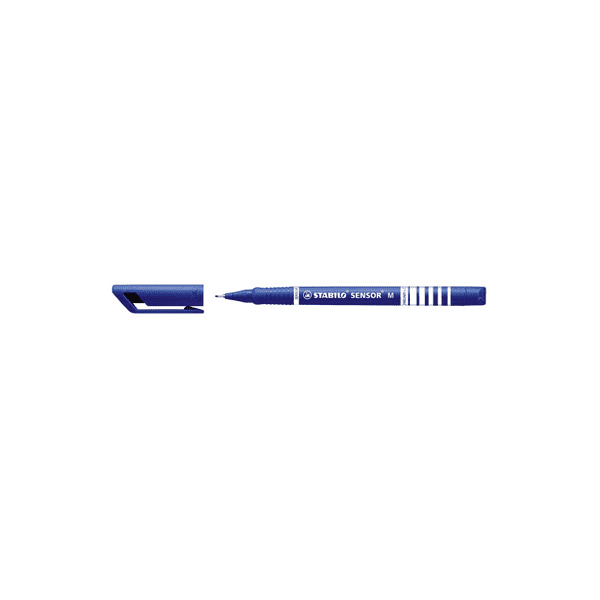 Stylo-feutre pointe moyenne sur amortisseur (0,7 mm) - Bleu