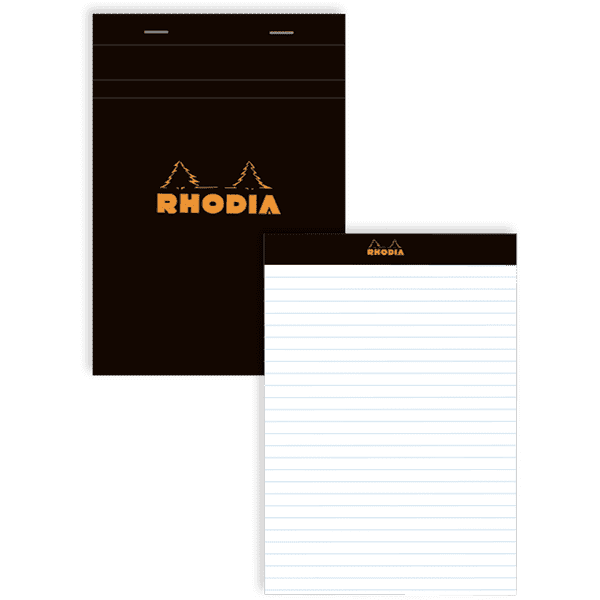 Bloc-notes agrafé ligné Rhodia no.16 A5 Noir 166009 par