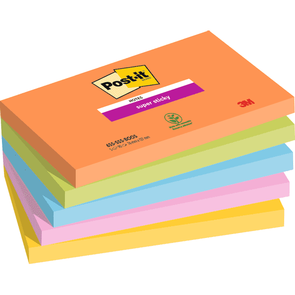 Notes Post-it Super Sticky, Couleurs Cosmic, lig…