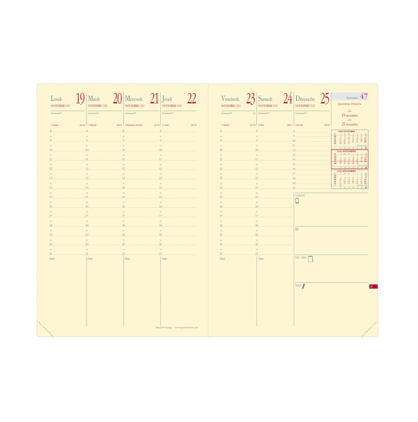 Agenda semainier Quo Vadis Club - Ministre 16 x 24 cm - rouge