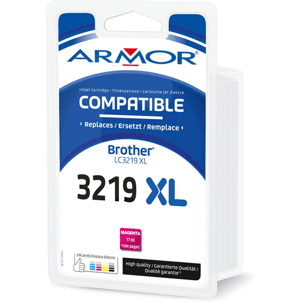 CARTOUCHE JET D'ENCRE COMPATIBLE BROTHER LC3219XL MAGENTA 17ml