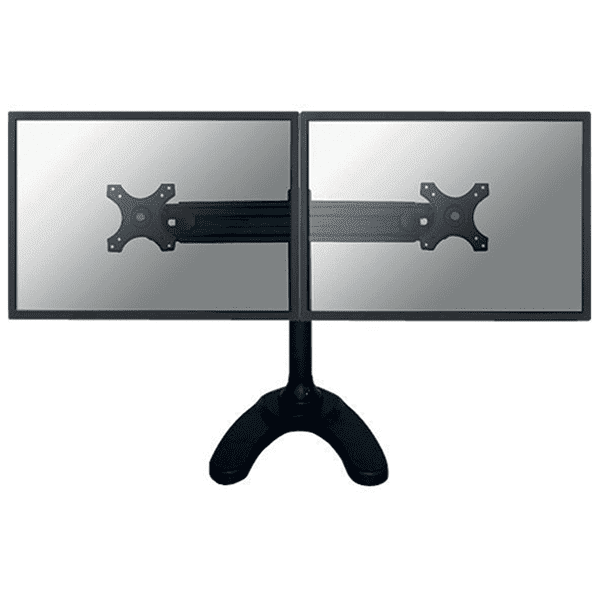 Support double écran inclinable et rotatif à 360° sur table, Noir