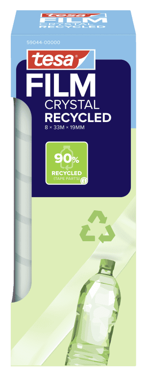 RUBAN ADHESIF CRYSTAL RECYCLED 19/33 TESAFILM TOUR DE 8 ROULEAUX