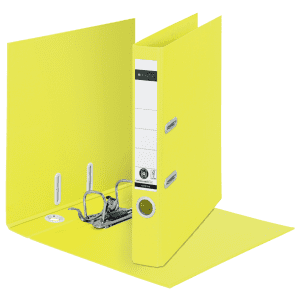 CLASSEUR A LEVIER CARTON 8cm LEITZ RECYCLE 1018 JAUNE