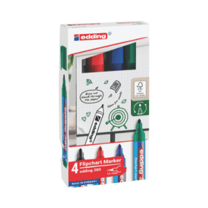 MARQUEUR FLIPCHART 1,5mm EDDING 380 ASSORTI - pochette de 4