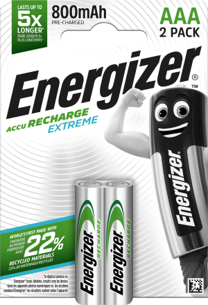 ACCU RECHARGEABLE AAA-HR03 800MAH EXTREME ENERGIZER - paquet de 2